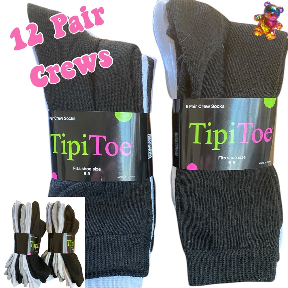 COPY - 🌸12 Pair Ladies Crew Socks